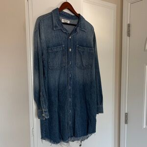 Reformation Edie Light Blue Denim Shirt dress